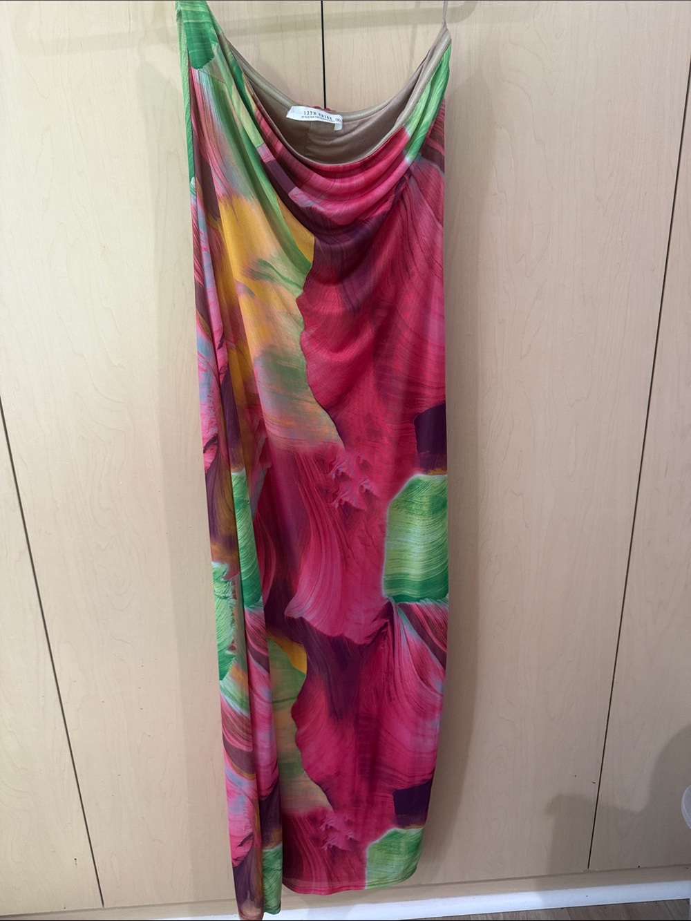 12th Tribe Maxi Dress in Pink, Green, Yellow